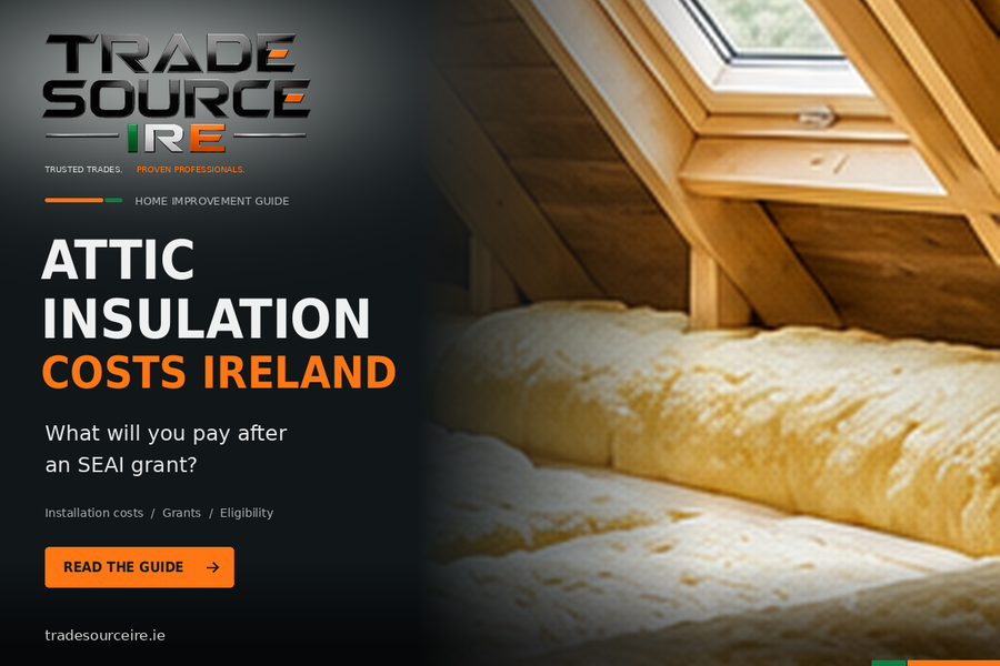 Trade Source IRE attic insulation costs Ireland guide showing insulated attic space
