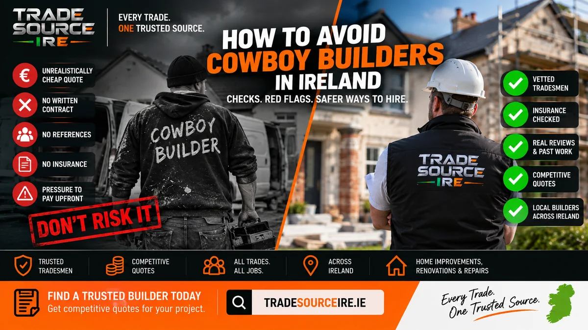 How to avoid cowboy builders and find trusted builders in Ireland with Trade Source IRE