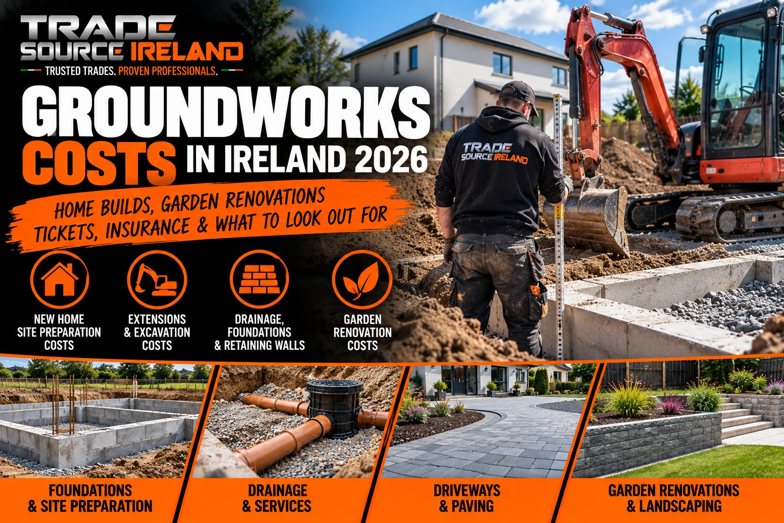 Groundworks costs for home builds and garden renovations in Ireland in 2026