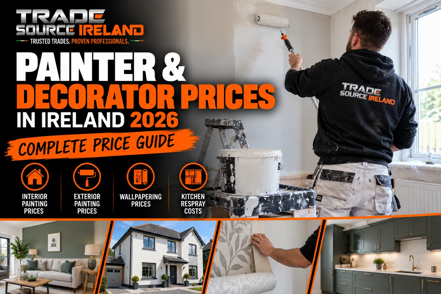 Painter and decorator prices in Ireland for interior and exterior painting services in 2026