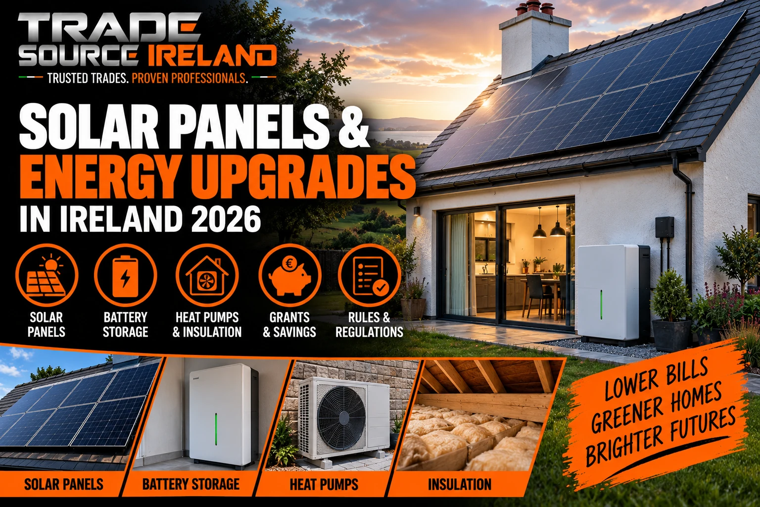 Solar panels and home battery-storage options for Irish homes in 2026