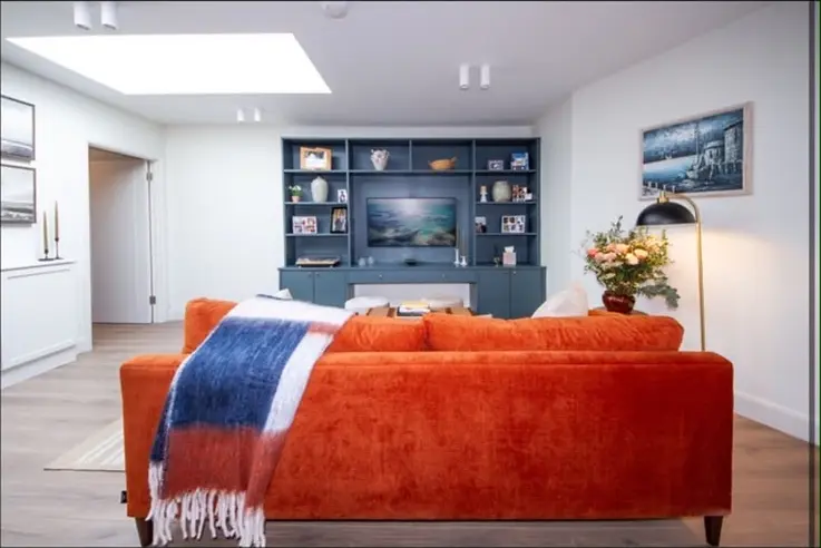 DIY SOS Bray: completed bedroom with fitted cabinetry