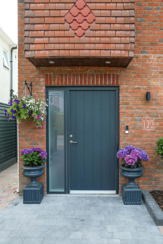 Front entrance and finished paving