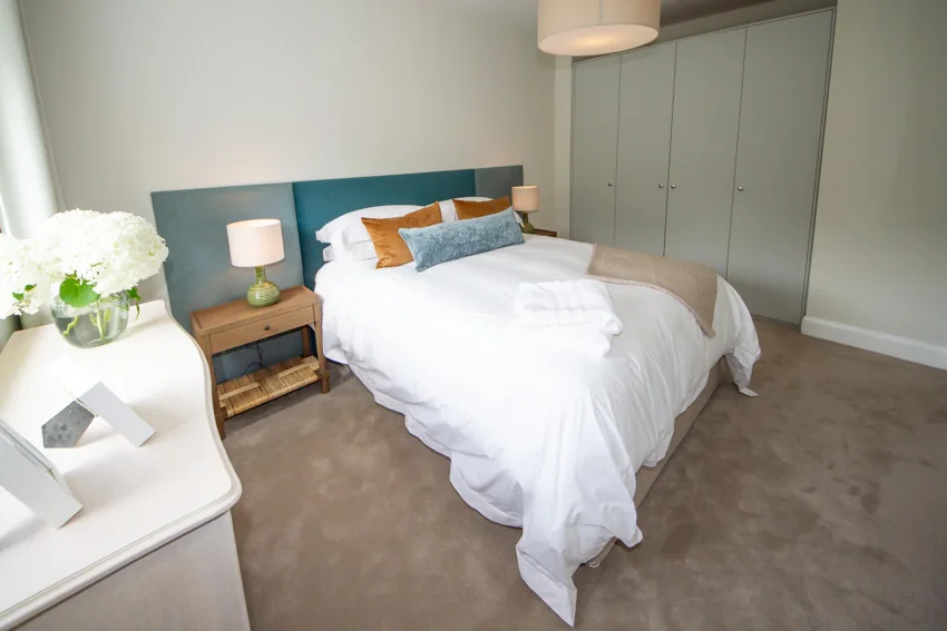 A completed bedroom with fitted storage