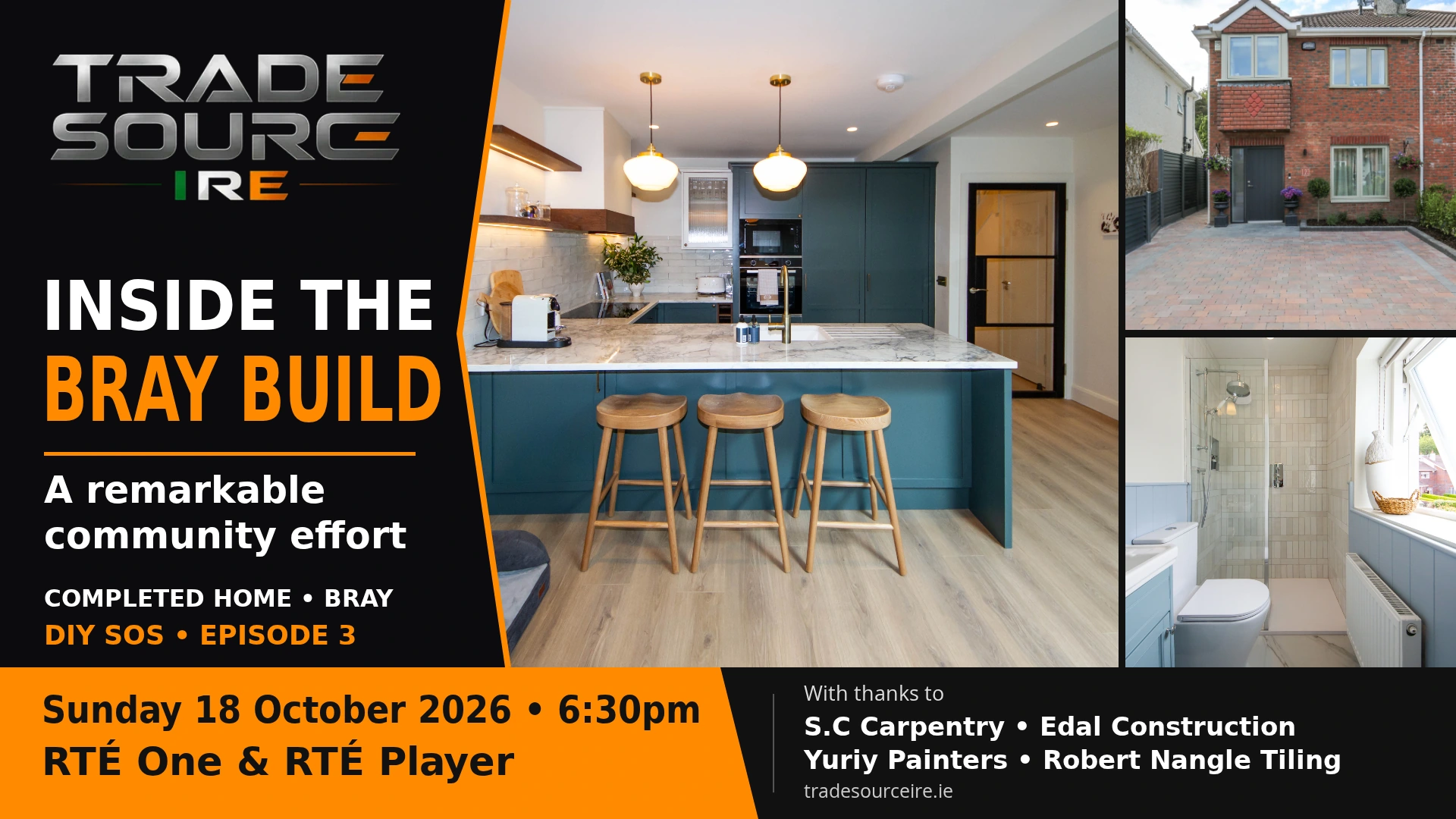 DIY SOS Bray completed kitchen, bathroom and front exterior with trade credits
