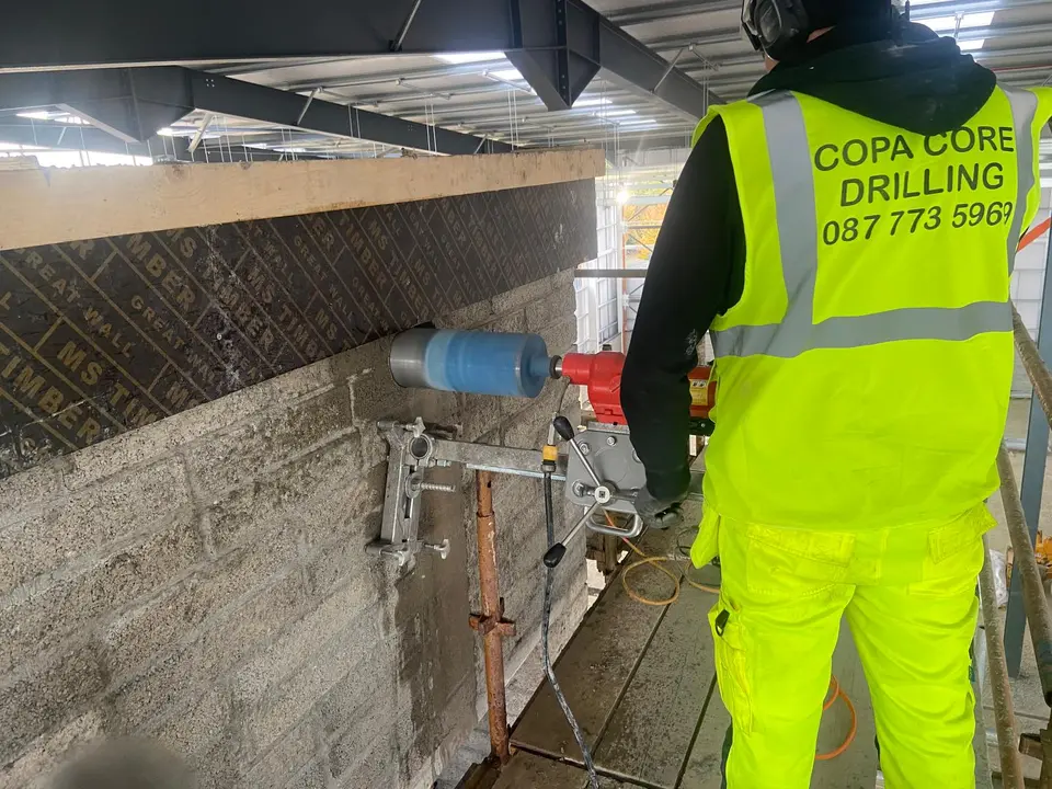 COPA operative core drilling through reinforced concrete