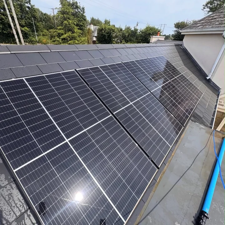 Solar panels after cleaning by Croke Property Maintenance