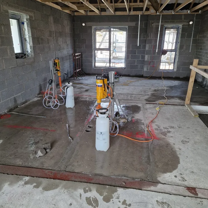 Concrete drilling equipment on site by Derrypark Construction Ltd
