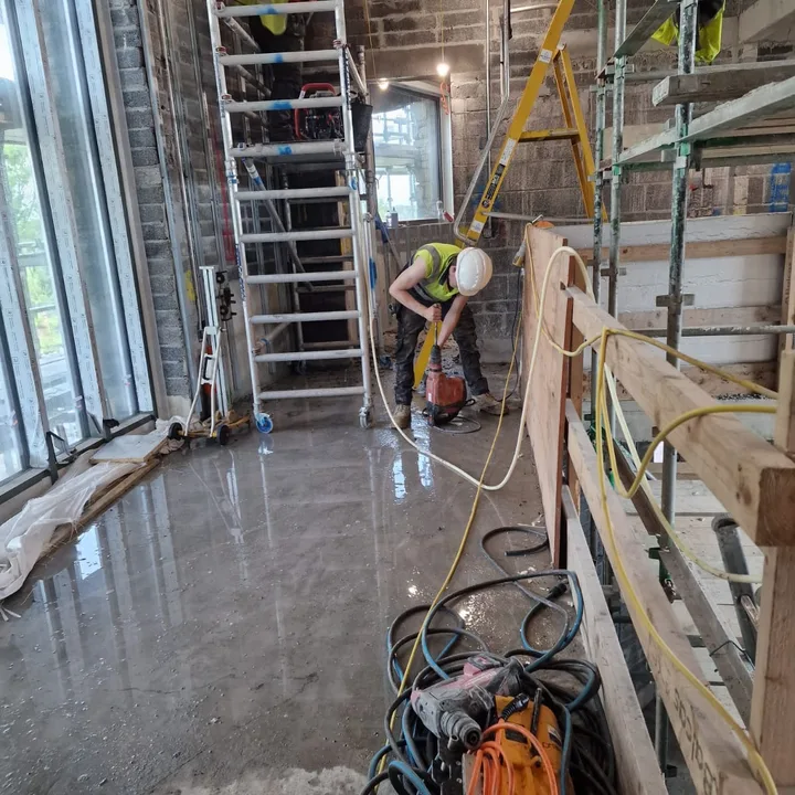 Concrete slab drilling project by Derrypark Construction Ltd