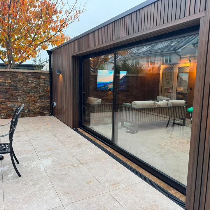 Landscaping stonework and glazed extension project by Edal Construction Limited