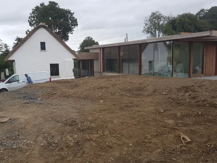 Ground preparation around a residential renovation