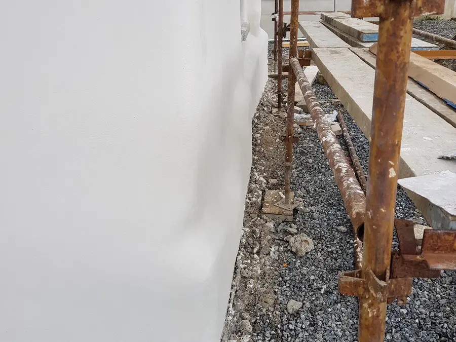 Fresh exterior render at ground level