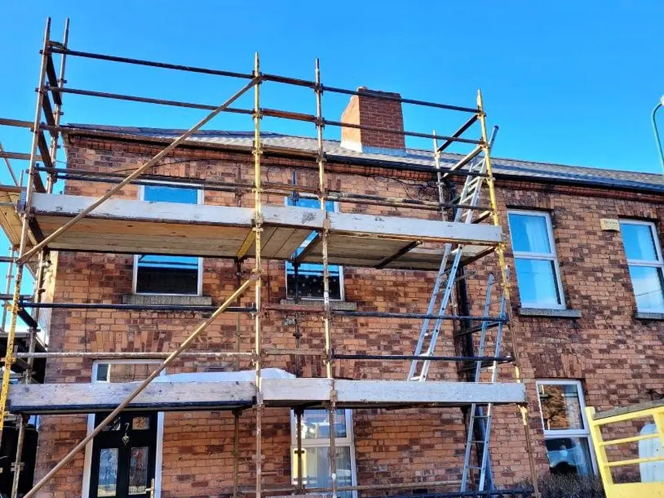 Irish Scaffolding Services residential scaffolding at a brick property