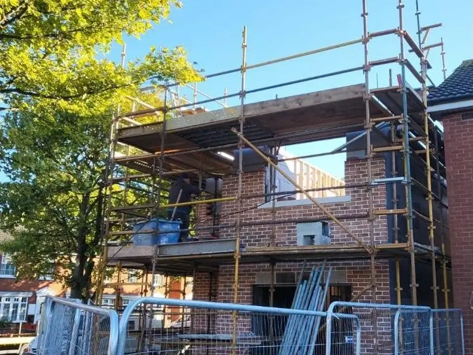 Irish Scaffolding Services scaffold installation at a smaller building