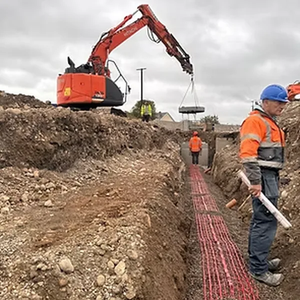 Groundworks and excavator on a JMC Construction site