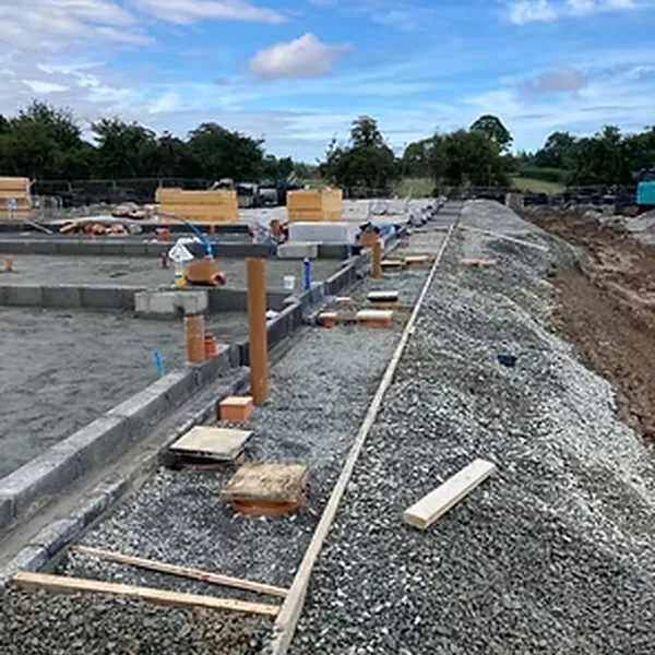 Groundworks levels and formwork in preparation