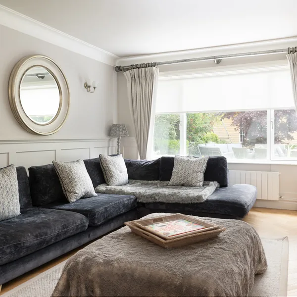 Bright completed living room interior