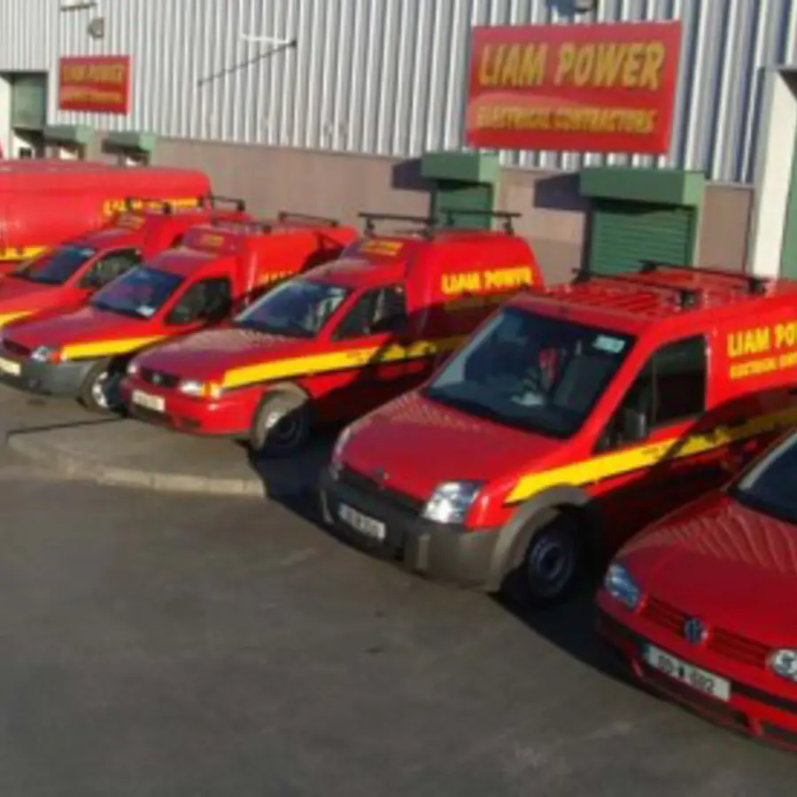 Liam Power Electrical Contractors service fleet at its Waterford premises