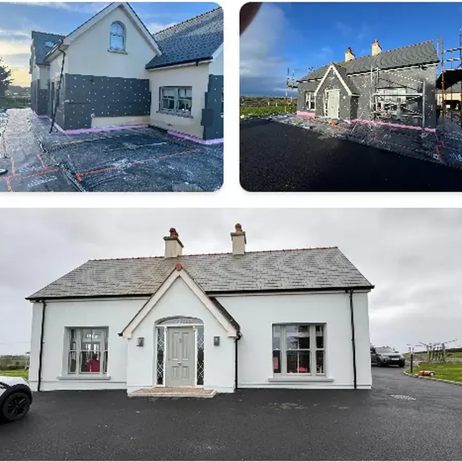 External insulation project before, during and after installation