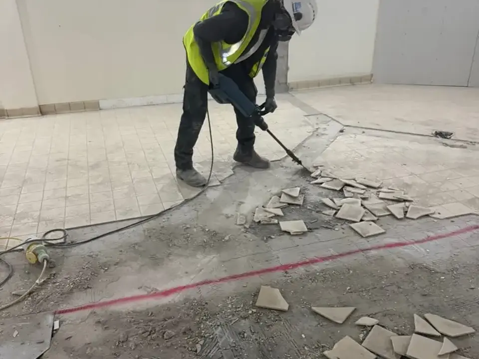 Controlled demolition and concrete floor breakout