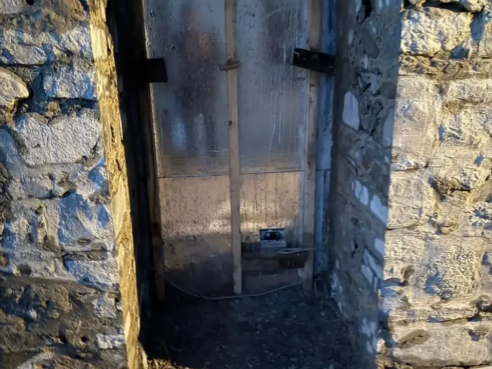 Completed wall opening after concrete cutting