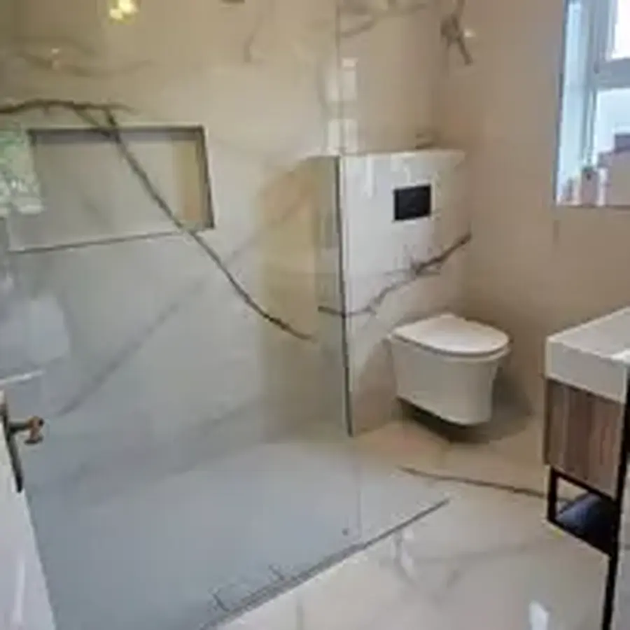 Completed wall and floor tiling detail