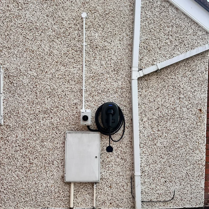 EV charge point installation on a Dublin home in the R.F Electrical Services project gallery