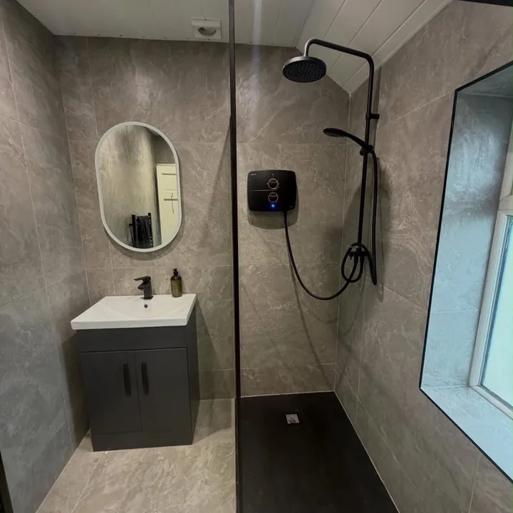Bathroom lighting and electrical finish in the RP Electrical project gallery