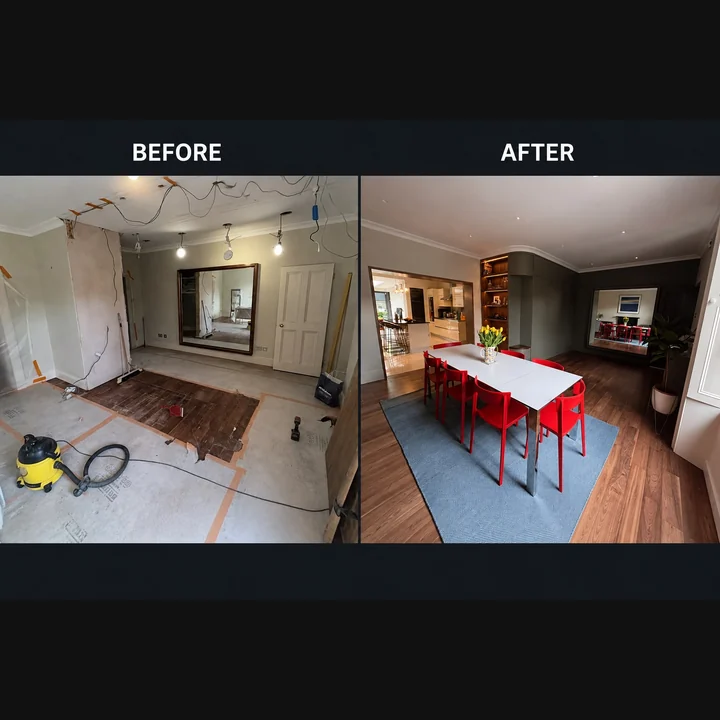 Before and after home renovation work by S.C Carpentry & Design