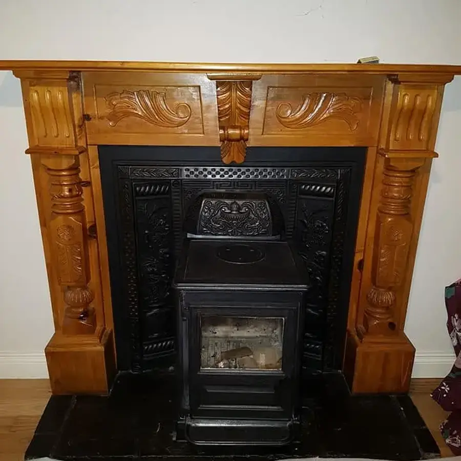 Restored fireplace and heating feature