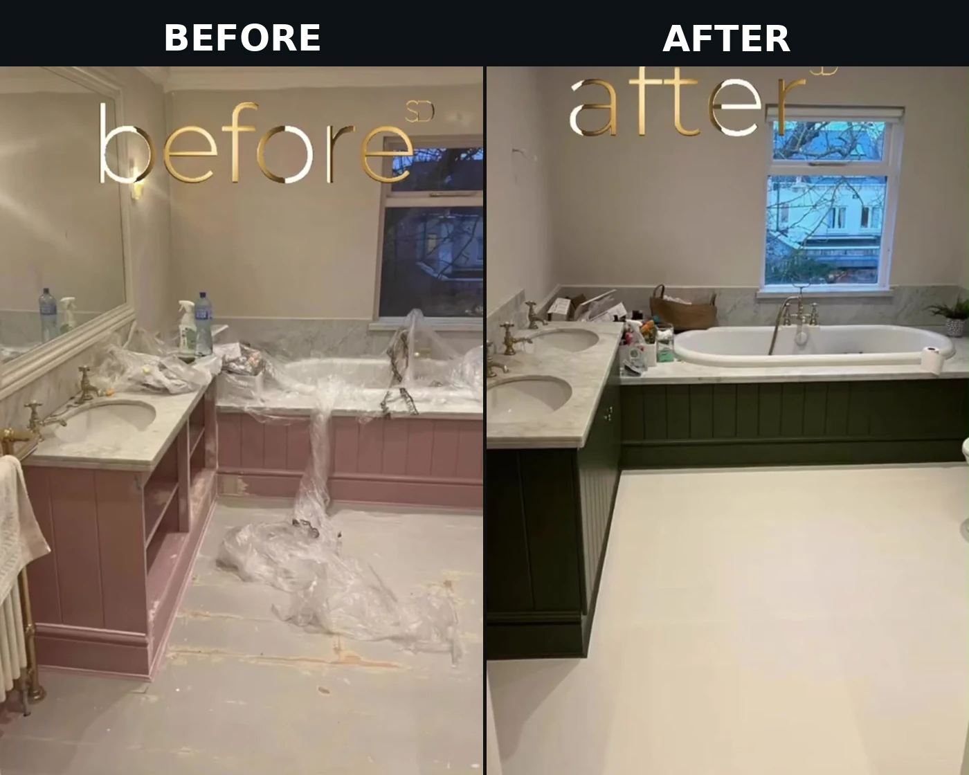 Yuriy Painting before and after bathroom cabinet painting transformation