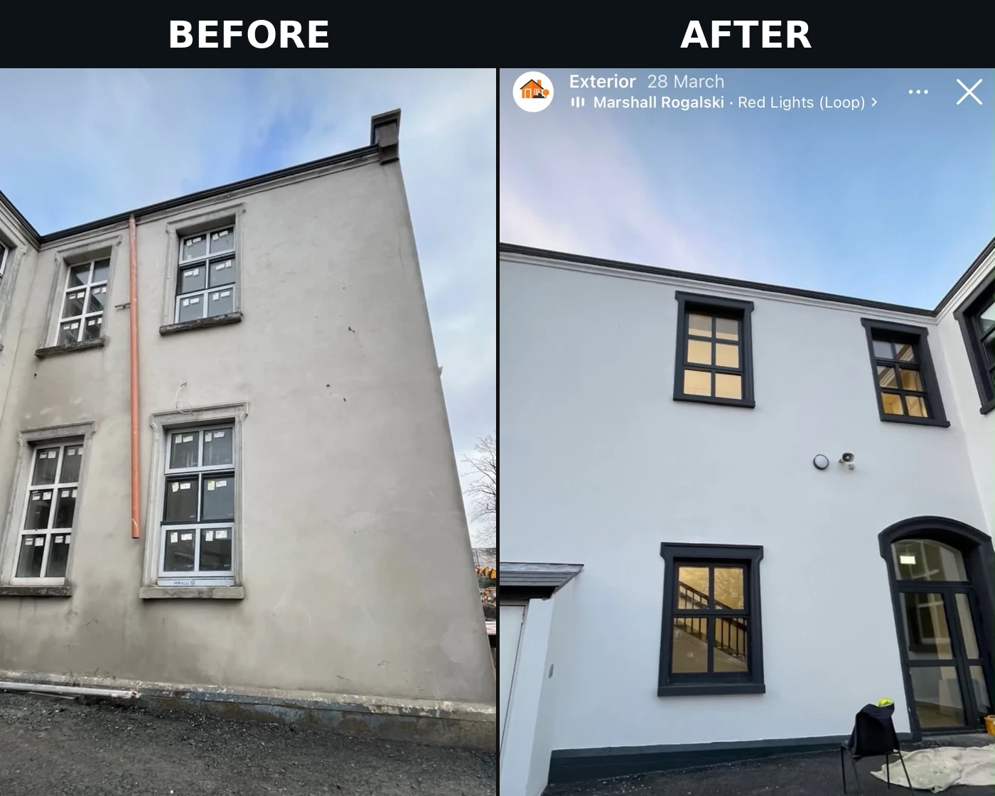 Yuriy Painting before and after exterior wall painting transformation