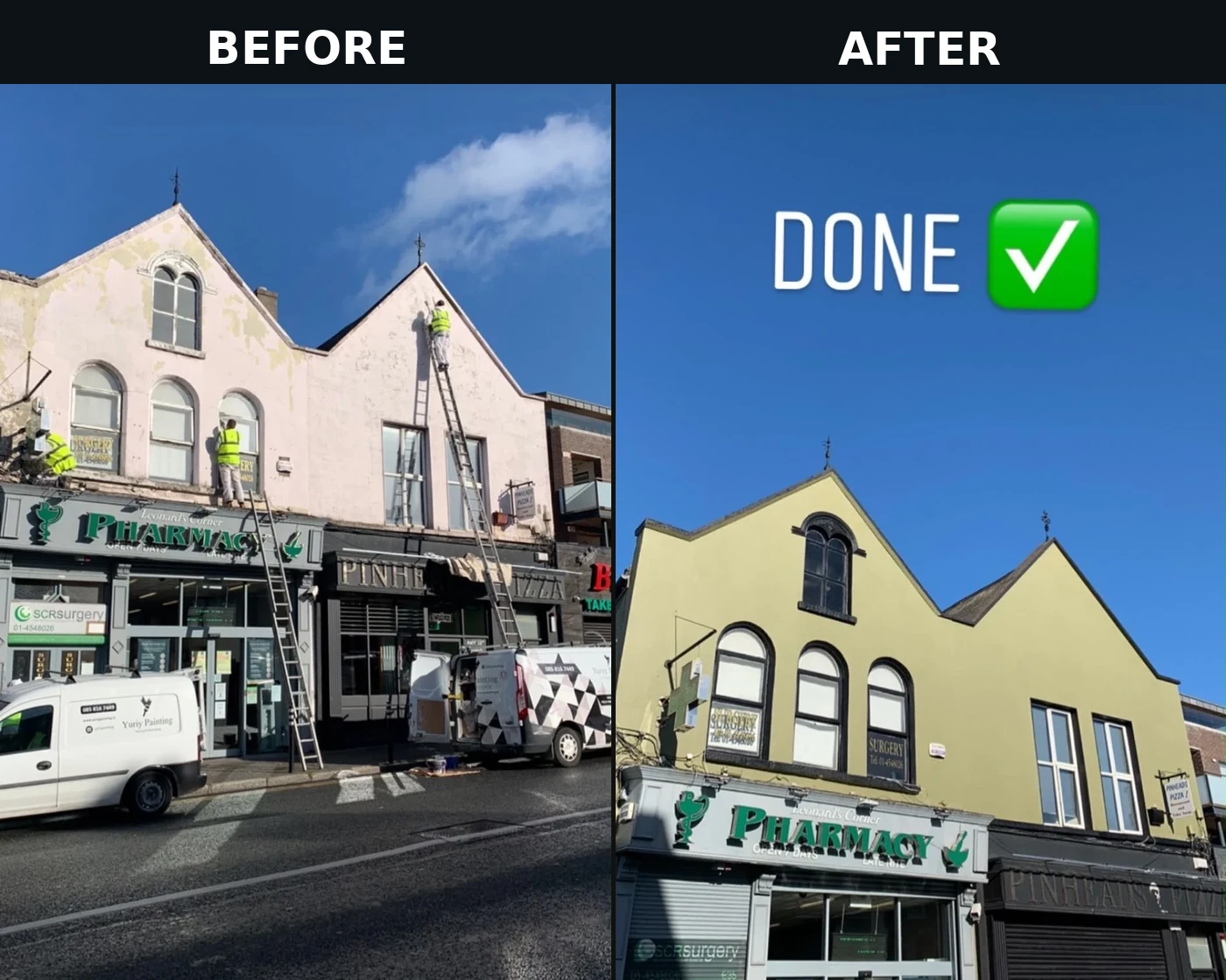 Yuriy Painting before and after commercial shop front painting